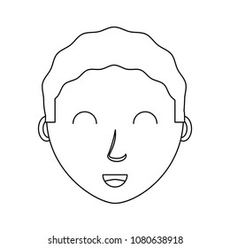 cartoon man face icon