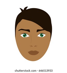 cartoon man face icon