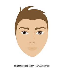cartoon man face icon