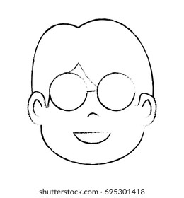 cartoon man face icon