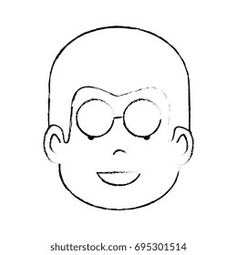cartoon man face icon