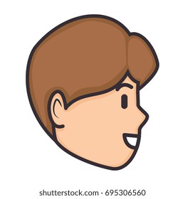 cartoon man face icon