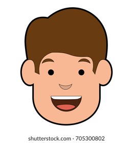cartoon man face icon
