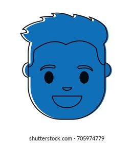 cartoon man face icon
