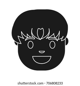 cartoon man face icon