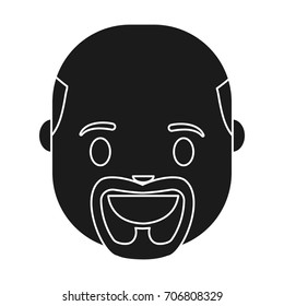 cartoon man face icon