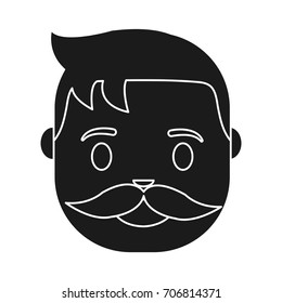 cartoon man face icon