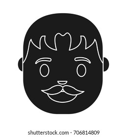 cartoon man face icon