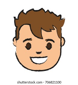 cartoon man face icon