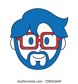 cartoon man face icon