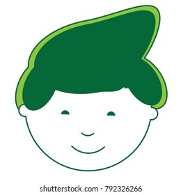 cartoon man face icon