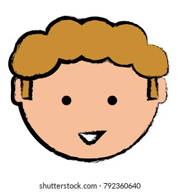 cartoon man face icon