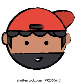 cartoon man face icon