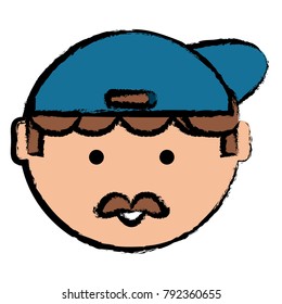cartoon man face icon