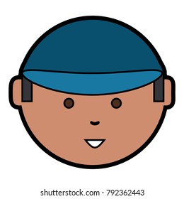cartoon man face icon
