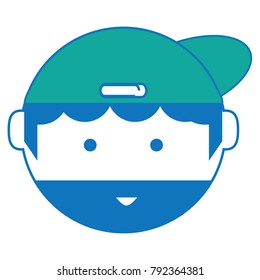 cartoon man face icon