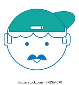 cartoon man face icon