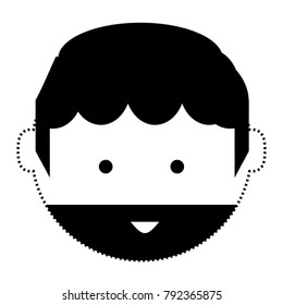 cartoon man face icon