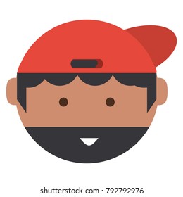cartoon man face icon