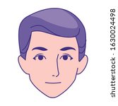 cartoon man face icon over white background, vector illustration