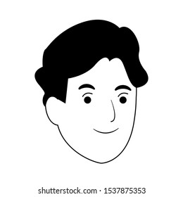 cartoon man face icon over white background, vector illustration