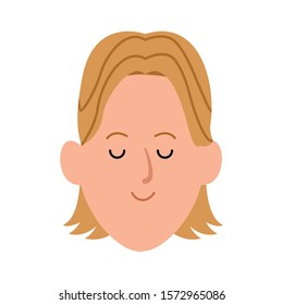 cartoon man face icon over white background, vector illustration