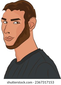 Hombre de caricatura Cara Retrato Vector Ilustración , Retrato Cara Caricaturista .