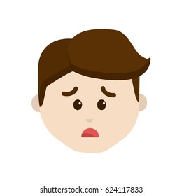 cartoon man face sad expression