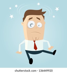 cartoon man is fallen