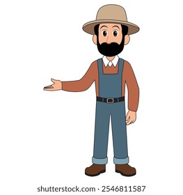 Cartoon Man Farmer Vektorgrafik