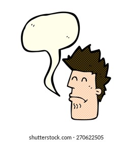 Cartoon-Mann mit Sprachblase krank