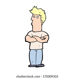 cartoon man with folded arms