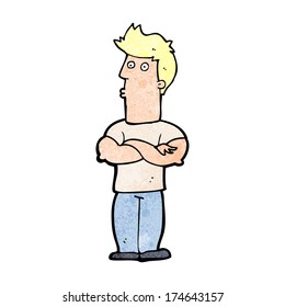 cartoon man with folded arms