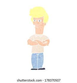 Cartoon-Mann mit gefalteten Armen
