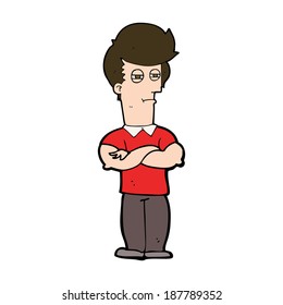 cartoon man with folded arms
