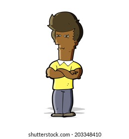 cartoon man with folded arms