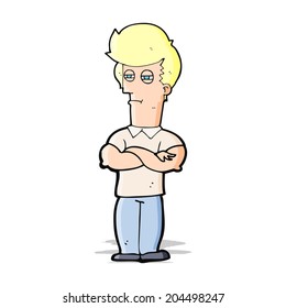 cartoon man with folded arms