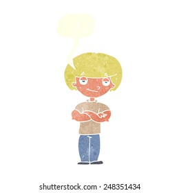 cartoon man with folded arms