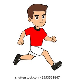 Cartoon Man Football Player Vector Illustration