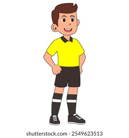 Árbitro de fútbol de hombre de dibujos animados Vectores