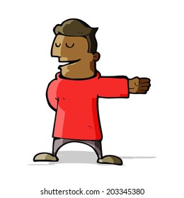 cartoon man gesturing direction