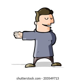cartoon man gesturing direction