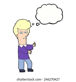 cartoon man gesturing wildly with thought bubble