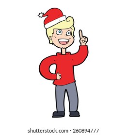 cartoon man getting ready for christmas