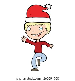 cartoon man getting ready for christmas
