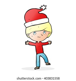 cartoon man getting ready for christmas
