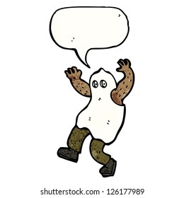 caricaturista vestido de fantasma