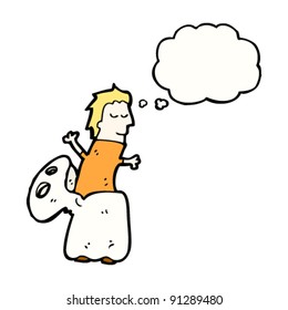 cartoon man in ghost halloween costume cartoon man in ghost halloween costume
