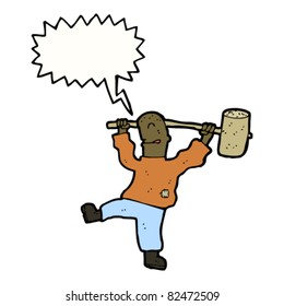 cartoon man with giant mallet