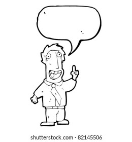 Cartoon-Mann, der eine Rede hält
